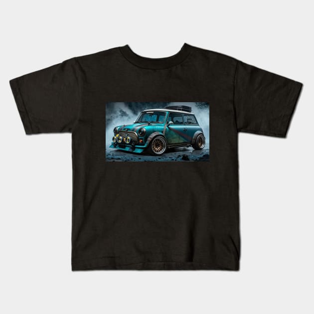 Mini Cooper Kids T-Shirt by Time Travelers Nostalgia